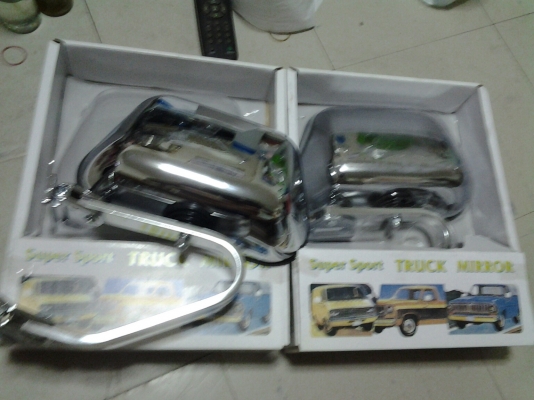 กระจกมองข้างหูช้าง โครเมี่ยม super  sport truck mirror แปะกับประตู สไตส์อเมริกา  หายากใส่ไม่ซำ้ใคร
