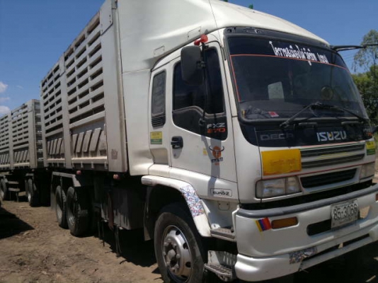 ISUZU  270  URO  2  ดั้มพ่วง  แม่ลูก  ปี 49  กะบะสามมิตรลอนเชียง คอกเกษตร