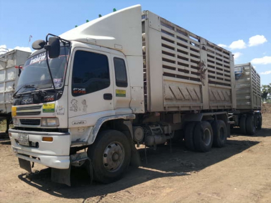 ISUZU  270  URO  2  ดั้มพ่วง  แม่ลูก  ปี 49  กะบะสามมิตรลอนเชียง คอกเกษตร