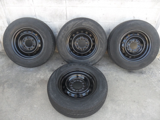 ล้อกะทะ 15นิ้ว 6รู พร้อมยาง สวยๆ 4 ล้อ