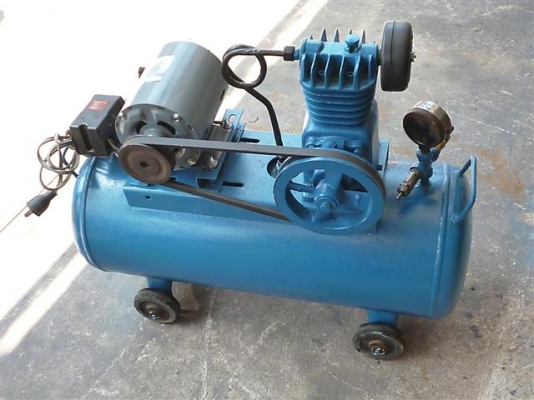 ปั้มลมสายพาน มอเตอร์ 1/3 แรง มือสองใช้งานได้