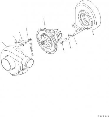 Spare part 6137-82-8200 TURBOCHARGER ASS'Y,(T04B-59) (Komatsu)