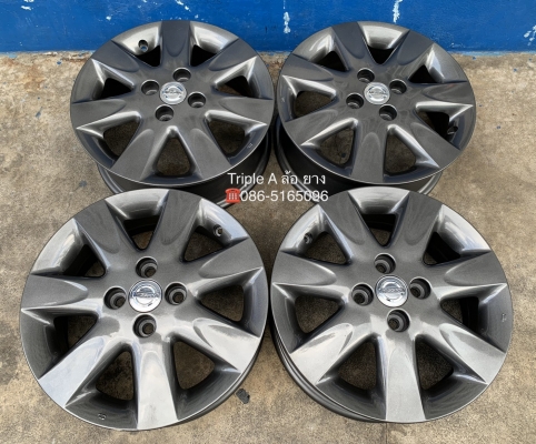 ล้อแม็ก 4รู100 Nissan March ขอบ 15 สีเทากัน สวยๆ