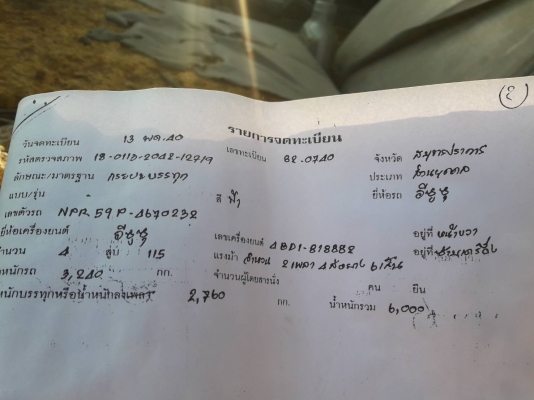 Isuzu NPR59P 115แรง ยาว 5เมตร เพาเวอร เล่มพร้อม