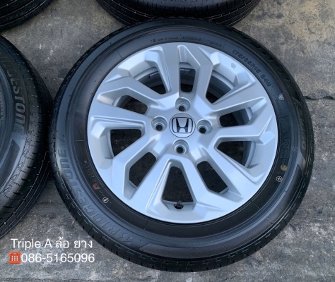 ล้อแม็กป้ายแดง Honda Jazz ขอบ 15 พร้อมยางใหม่ป้ายแดง 175-65-15 Bridgestone ปี 19 สวยกริ๊บ