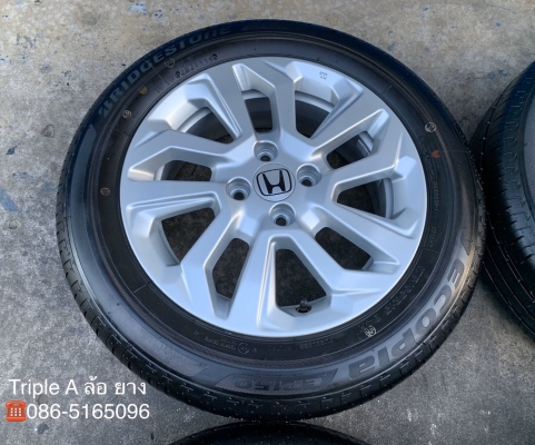 ล้อแม็กป้ายแดง Honda Jazz ขอบ 15 พร้อมยางใหม่ป้ายแดง 175-65-15 Bridgestone ปี 19 สวยกริ๊บ