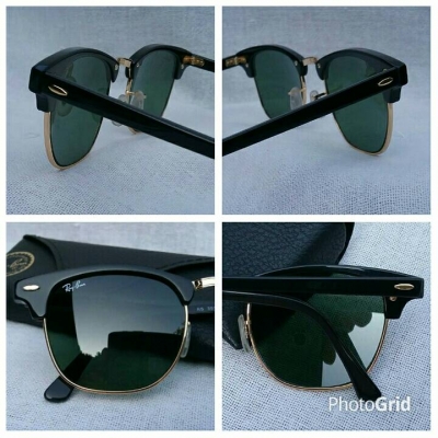 แว่นตา 'เรย์ - แบน - แสนสะท้าน'  อิตาลีตัวแท้ !  โมเดลคลาสสิค  'คลับมาสเตอร์ - นายกสโมสร' สุดยอดเลนส์กระจก ออริจินัล เรย์ - แบน 'สีเขียว / เทา G - 15'  Authentic RAY - BAN handmade in Italy
