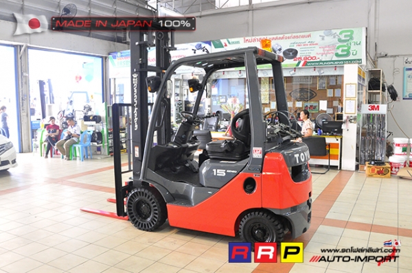 ขายรถโฟล์คลิฟท์มือสอง TOYOTA รุ่น 8FG15-30604 นำเข้าจากประเทศญี่ปุ่น 100\% ไม่เคยใช้งานในไทย ขายรถโฟล์คลิฟท์มือสอง TOYOTA รุ่น 8FG15-30604 นำเข้าจากประเทศญี่ปุ่น 100\% ไม่เคยใช้งานในไทย