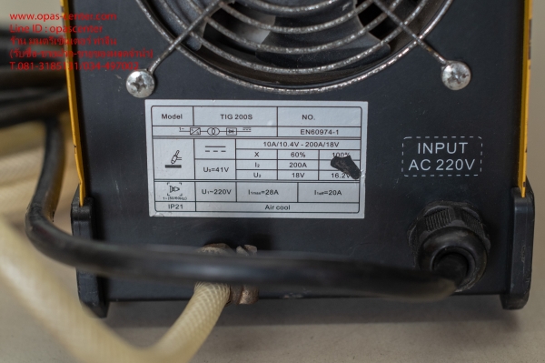 เครื่องเชื่อมอาร์กอน 200 A ยี่ห้อ Rilon รุ่น TIG200S สภาพดี มีสายเชื่อมอาร์กอนและเกย์วัด