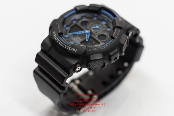 นาฬิกา CASIO G-shock รุ่น GA-100-1A2DR สีน้ำเงินดำ ของแท้ มือสอง สภาพดี ส่งฟรี นาฬิกา CASIO G-shock รุ่น GA-100-1A2DR สีน้ำเงินดำ ของแท้ มือสอง สภาพดี ส่งฟรี