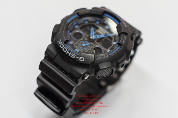 นาฬิกา CASIO G-shock รุ่น GA-100-1A2DR สีน้ำเงินดำ ของแท้ มือสอง สภาพดี ส่งฟรี