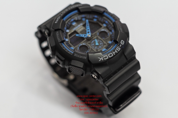 นาฬิกา CASIO G-shock รุ่น GA-100-1A2DR สีน้ำเงินดำ ของแท้ มือสอง สภาพดี ส่งฟรี