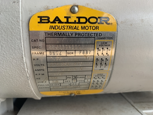 ขายริงโบลเวอร์ Baldor 2.5HP. 380V made in USA. สภาพสวย หมุนนิ่ม พร้อมใช้งาน ราคา 6,000 บาท