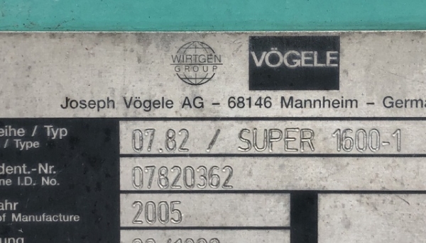 ขายรถปูยาง VOGELE SUPER1600-1 (ขนาด 8 เมตร) ปี 2005 นำเข้าเองจากญี่ปุ่น สภาพสวยพร้อมใช้งาน มีVDOการทำงานครับ