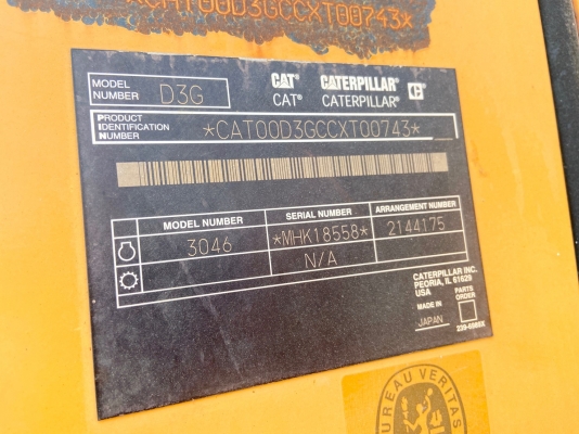 Caterpillar D3G ปี2007 นำเข้าจากญี่ปุ่น