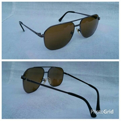 แว่นตา 'ไททาเนียมบริสุทธิ์' ฝรั่งเศส  วินเทจทศวรรษ 1990's  แบรนด์หรูระดับราชสำนัก  เลนส์กระจกคริสตัล 'สีน้ำตาล - ชา'  Vintage PIERRE BALMAIN handmade in Paris, France