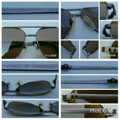 แว่นตา 'ไททาเนียมบริสุทธิ์' ฝรั่งเศส  วินเทจทศวรรษ 1990's  แบรนด์หรูระดับราชสำนัก  เลนส์กระจกคริสตัล 'สีน้ำตาล - ชา'  Vintage PIERRE BALMAIN handmade in Paris, France