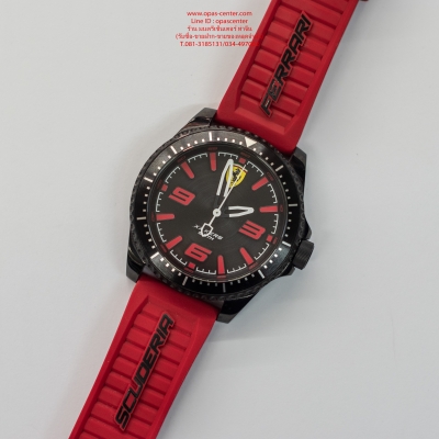 นาฬิกา Ferrari รุ่น Scuderia สีดำสายแดง ของแท้ มือสอง สภาพใหม่ ยกกล่อง