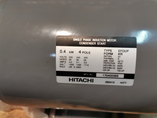 ขาย!! มอเตอร์.ฮิตาชิ.ขนาด1/2แรง220v.พร้อมใช้งาน ขาย!! มอเตอร์.ฮิตาชิ.ขนาด1/2แรง220v.พร้อมใช้งาน