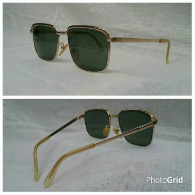 แว่นตาเจ้าบุญทุ่มแห่งทศวรรษ 1970&#039;s  ทองโกลด์ฟิลด์ 20 K  สัดส่วนทองคำบริสุทธิ์ 83.33\%  ขนทองมาทำเป็นหมือง ๆ  ล้ำค่า  หายาก  เลนส์กระจกคริสตัล &#039;สีเขียวควันไฟ&#039;  Vintage NIKON handcrafted in Japan