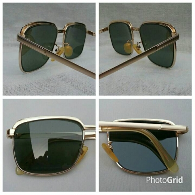 แว่นตาเจ้าบุญทุ่มแห่งทศวรรษ 1970&#039;s  ทองโกลด์ฟิลด์ 20 K  สัดส่วนทองคำบริสุทธิ์ 83.33\%  ขนทองมาทำเป็นหมือง ๆ  ล้ำค่า  หายาก  เลนส์กระจกคริสตัล &#039;สีเขียวควันไฟ&#039;  Vintage NIKON handcrafted in Japan
