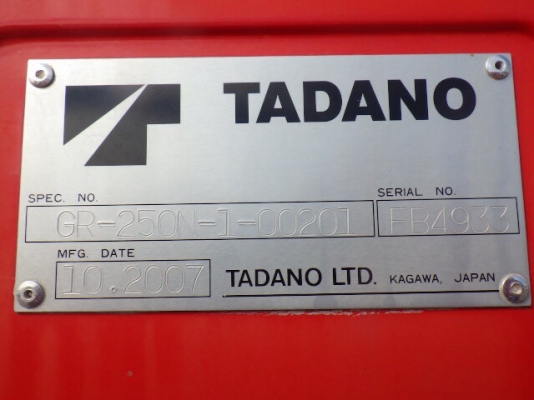 TADANO GR250N-1 YR2007 ถึงไทยเร็ว ๆ นี้