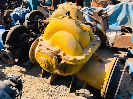 หัวปั้มน้ำสปิทเคสปั้ม(Split case Pump) ขนาดท่อ เข้า/ออก 14&rdquo;- 14&rdquo; / Q 1200 m3/h / H 13.5 m ใช้กับมอเตอร์ 100 HP สภาพสวยหมุนนิ่ม เข้ามา 2 ตัว