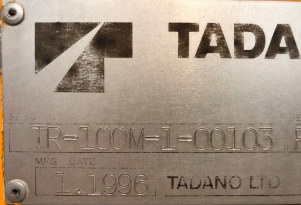 ขายรถเครน TADANO TR100M-1 (ขนาด 10 ตัน) ปี 1996 นำเข้าเองจากญี่ปุ่น สภาพสวยพร้อมใช้งาน มีVDOการทำงาน