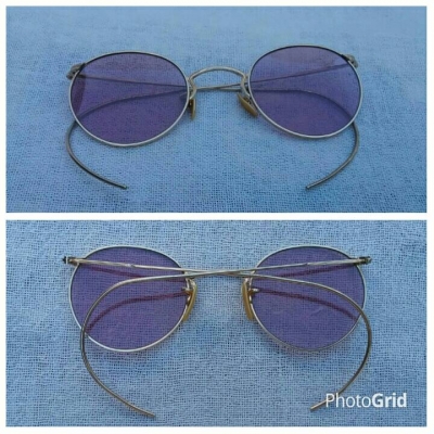 แว่นตาอเมริกันที่ยิ่งใหญ่ที่สุดในศตวรรษที่ 20  'เอโอ ฟูล - วิว'  งานสร้างทศวรรษ 1940's  ทองโกลด์ฟิลด์ 12 K  สัดส่วนทองคำบริสุทธิ์ 50\%  งานทองเดินลาย  ล้ำค่า หายาก !  Antique AO American Optical handcr