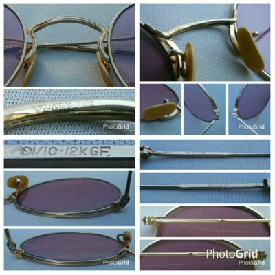 แว่นตาอเมริกันที่ยิ่งใหญ่ที่สุดในศตวรรษที่ 20  'เอโอ ฟูล - วิว'  งานสร้างทศวรรษ 1940's  ทองโกลด์ฟิลด์ 12 K  สัดส่วนทองคำบริสุทธิ์ 50\%  งานทองเดินลาย  ล้ำค่า หายาก !  Antique AO American Optical handcr