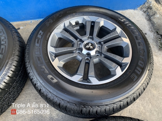 ล้อแม็กป้ายแดง Mitsu Triton เทาหน้าเงา ขอบ 18 รุ่นใหม่ล่าสุด พร้อมยางป้ายแดง 265-60-18 Bridgestone ปลายปี 19