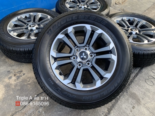 ล้อแม็กป้ายแดง Mitsu Triton เทาหน้าเงา ขอบ 18 รุ่นใหม่ล่าสุด พร้อมยางป้ายแดง 265-60-18 Bridgestone ปลายปี 19
