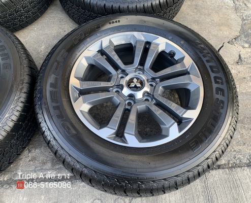ล้อแม็กป้ายแดง Mitsu Triton เทาหน้าเงา ขอบ 18 รุ่นใหม่ล่าสุด พร้อมยางป้ายแดง 265-60-18 Bridgestone ปลายปี 19