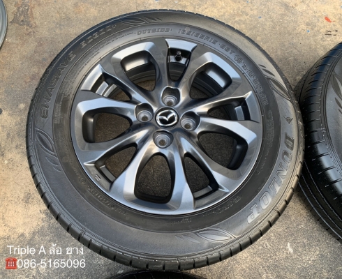 ล้อแม็กป้ายแดง Mazda 2 Skyativ ขอบ 15 สีดำ มิดไนท์ พร้อมยางป้ายแดง 185-65-15 Dunlop ปี 19 สวยกริ๊บ