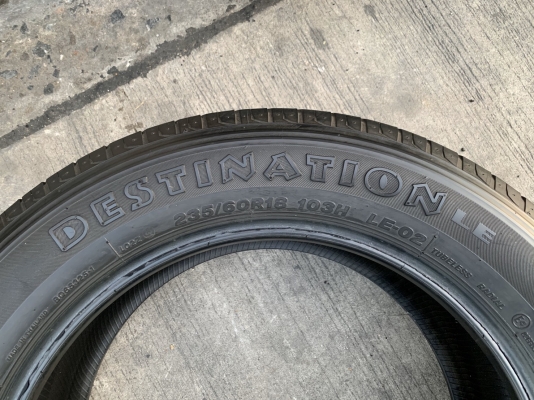 ยาง 235-60-18 Firestone ปี 16 สภาพดี ดอกยางหนาปึกทุกเส้น