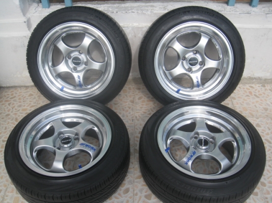 ขายล้อแม็กของใหม่ W work S1  15"x7.5" 4/100 et 38 +ยางปี 10  (081-3747940)