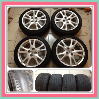 ขายแม็กเดิมขอบ16 ตัว Top Mazda 2 4/100 + ยางปี11 ราคา 8,500 บ.