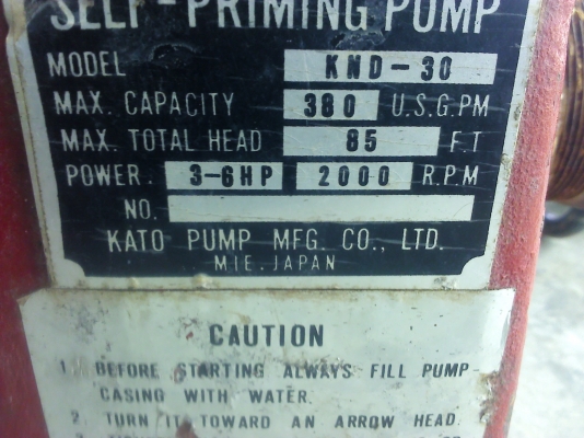 KATO PUMP ปั้มน้ำ3 นิ้ว ของญี่ปุ่น ขับหมุนด้วยพูลเลย์สายพาน KATO PUMP ปั้มน้ำ3 นิ้ว ของญี่ปุ่น ขับหมุนด้วยพูลเลย์สายพาน