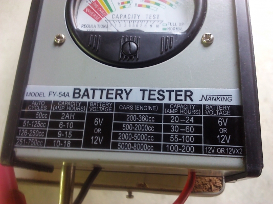 เครื่องวัดทดสอบแบตเตอรี่บอกถึงคุณภาพแบตเตอรี่นั้นๆได้วัดได้ 6-12 V.