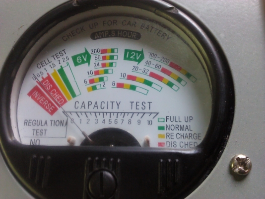 เครื่องวัดทดสอบแบตเตอรี่บอกถึงคุณภาพแบตเตอรี่นั้นๆได้วัดได้ 6-12 V.