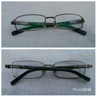 แว่นตาแนว 'สตีมพังค์' สายพันธุ์สวิสเซอร์แลนด์  เลนส์มัลติโค้ท +200  'นอส - มือหนึ่ง'  สต็อคเก่าทศวรรษ 2010's  สุดยอดวัสดุ 'ไททาเนียม' + 'อะซีเทต - อนุพันธุ์เส้นใยฝ้าย'  Authentic R