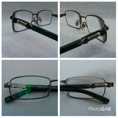 แว่นตาแนว 'สตีมพังค์' สายพันธุ์สวิสเซอร์แลนด์  เลนส์มัลติโค้ท +200  'นอส - มือหนึ่ง'  สต็อคเก่าทศวรรษ 2010's  สุดยอดวัสดุ 'ไททาเนียม' + 'อะซีเทต - อนุพันธุ์เส้นใยฝ้าย'  Authentic R