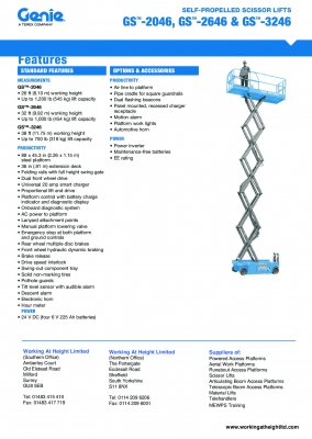 รถกระเช้า (ขากรรไกร) GENIE ทำงานได้สูง 11.75เมตร รุ่น: GS3246DC นำเข้ายี่ปุ่น