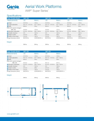 รถกระเช้า GENIE ทำงานได้สูง 11เมตร รุ่น: AWP-30S นำเข้ายี่ปุ่น รถกระเช้า GENIE ทำงานได้สูง 11เมตร รุ่น: AWP-30S นำเข้ายี่ปุ่น
