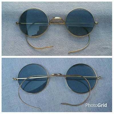 แว่นตาทรงโบราณ จอห์น เลนนอน'ส วินด์เซอร์ ราคาพิเศษ ! ทศวรรษที่ 1940's ทองโกลด์ฟิลด์ 12 K สัดส่วนทองคำบริสุทธิ์ 50\% เลนส์กระจกวินเทจ 'สีเทาสว่าง' Rare Antique ELILA HCO 20 : John Lennon's Wi แว่นตาทรงโบราณ จอห์น เลนนอน'ส วินด์เซอร์ ราคาพิเศษ ! ทศวรรษที่ 1940's ทองโกลด์ฟิลด์ 12 K สัดส่วนทองคำบริสุทธิ์ 50\% เลนส์กระจกวินเทจ 'สีเทาสว่าง' Rare Antique ELILA HCO 20 : John Lennon's Wi