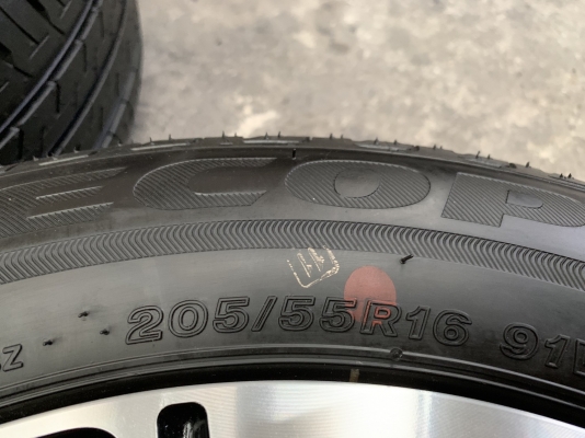 ล้อแม็กป้ายแดง 5รู114 Mitsu Xpender สีดำหน้าเงา ขอบ 16 รุ่นใหม่ล่าสุด พร้อมยางป้ายแดง 205-55-16 Bridgestone ปลายปี 19 สวยกริ๊บ