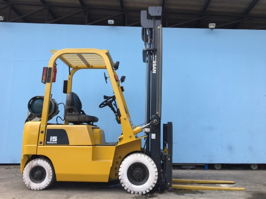 โฟล์คลิฟท์มือสอง นำเข้าญี่ปุ่น NISSAN FG-PJ01A15 เสาสูง 4.5 ม. ยกได้ 1.5 ตัน