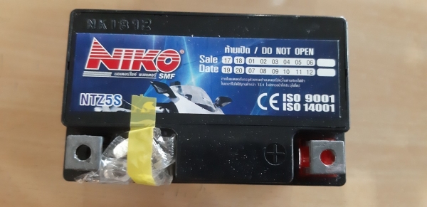 แบตเตอรี่มอเตอร์ไซค์ NIKO NTZ5S (12V 5Ah)