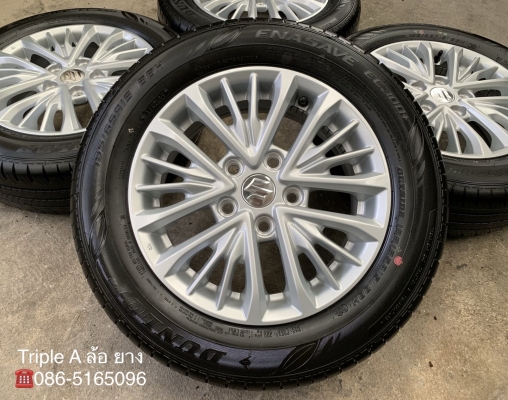 ล้อแม็กป้ายแดง Suzuki Ertiga ขอบ 15 พร้อมยางป้ายแดง 185-65-15 Dunlop ปี 19 สวยกริ๊บ