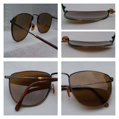 แว่นตาปาริเซียนแฮนด์เมดทศวรรษที่ 1980's ผลงานในตำนานของ 'เอสซิลอร์' งานทองเดินลาย - รมดำ *** เลนส์กระจกคริสตัล 'สีน้ำตาล - ชา' Vintage LES LUNETTES ESSILOR handmade in France แว่นตาปาริเซียนแฮนด์เมดทศวรรษที่ 1980's ผลงานในตำนานของ 'เอสซิลอร์' งานทองเดินลาย - รมดำ *** เลนส์กระจกคริสตัล 'สีน้ำตาล - ชา' Vintage LES LUNETTES ESSILOR handmade in France